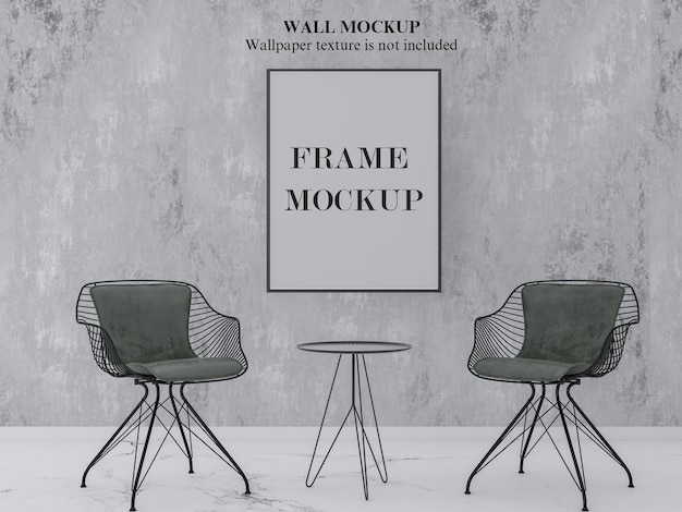 Mockup voor wand en frame in modern interieur