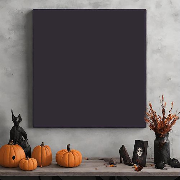 Mockup voor wandframe voor halloween