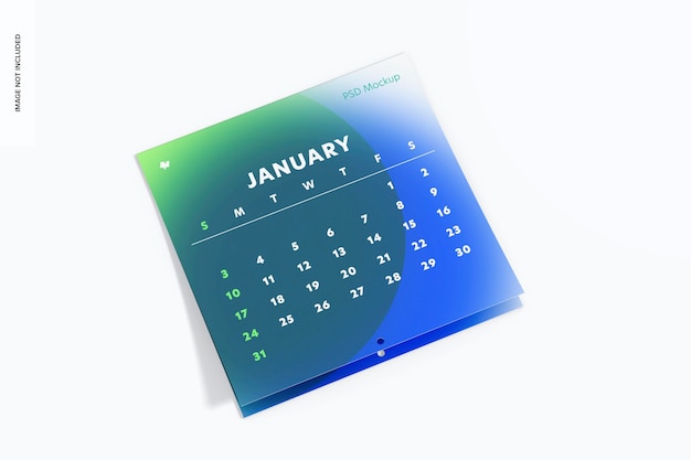 Mockup voor wandkalender, vallend