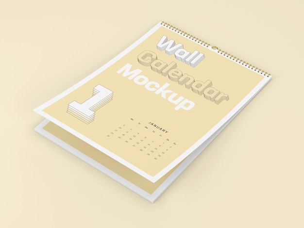 Mockup voor wandkalender