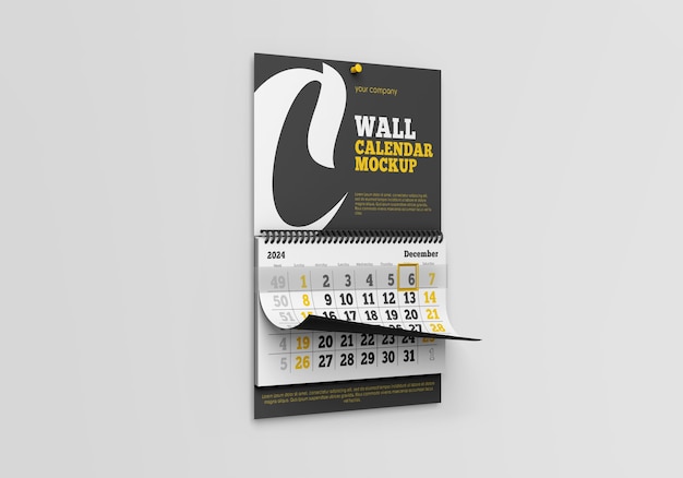 Mockup voor wandkalender