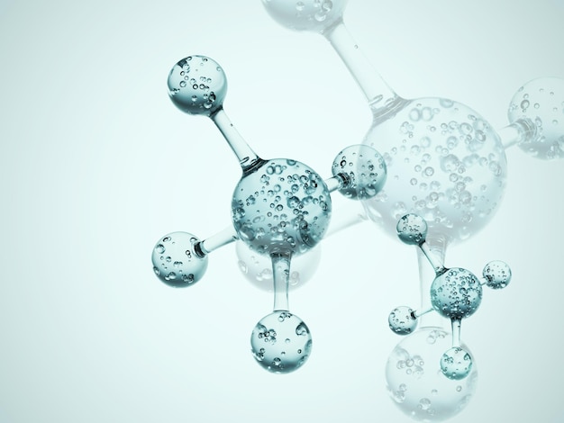 Mockup voor waterdruppelmoleculen
