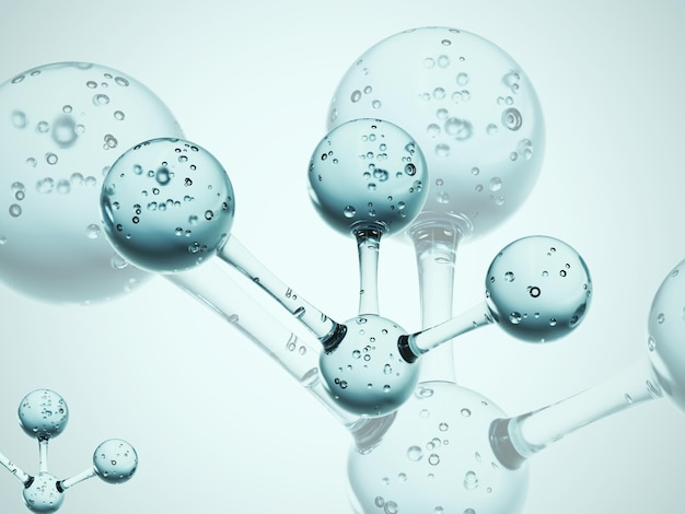 Mockup voor waterdruppelmoleculen