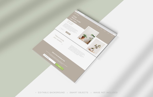 Mockup voor website-bestemmingspagina