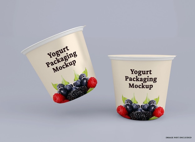 Mockup voor yoghurtbekers