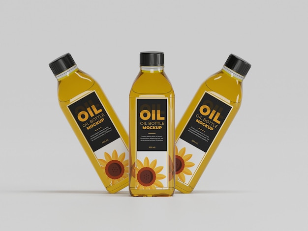 PSD mockup voor zonnebloemolie bottle