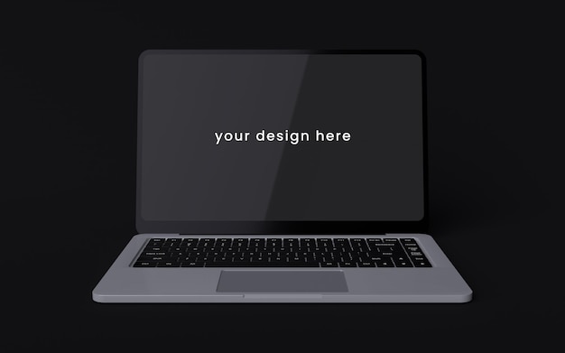 Mockup vooraanzicht van laptop