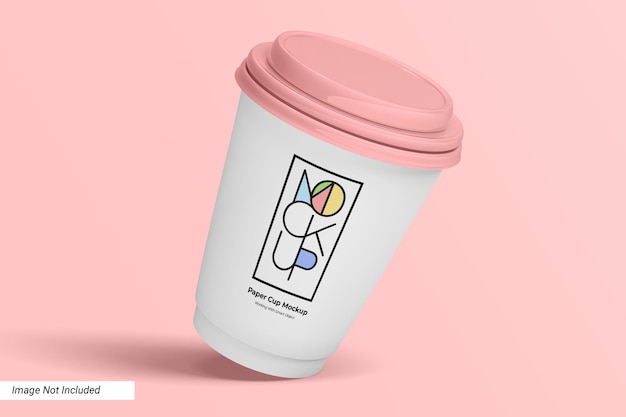 Mockup vooraanzicht van papieren koffiekop