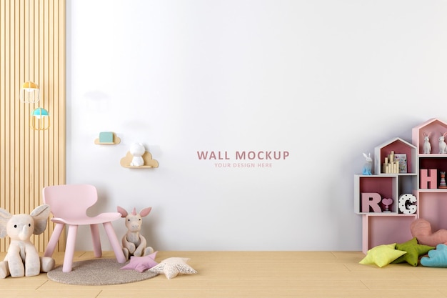 Mockup wall in the childrens room