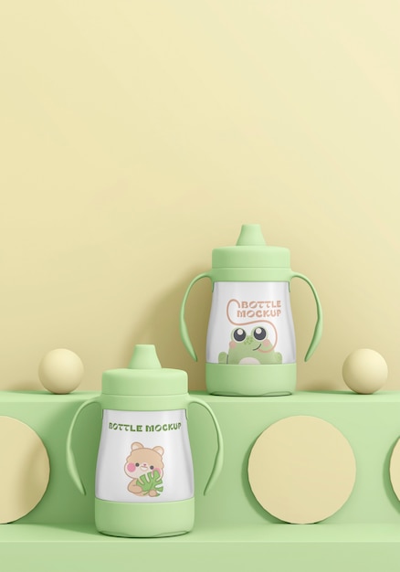子供用の水瓶のモックアップ