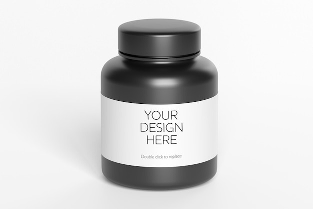 Mockup-weergave van een vitamine-container 3d-rendering