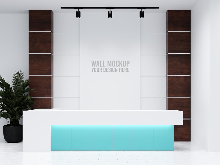 PSD mockup wewnętrznej ściany kliniki medycznej