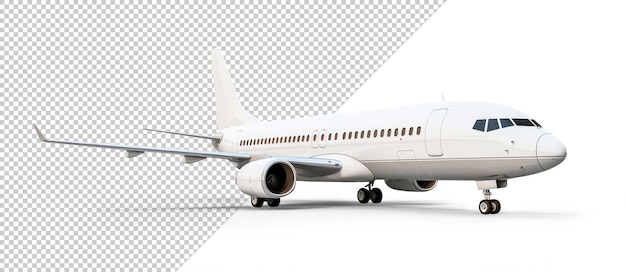 PSD mockup of a white airplane