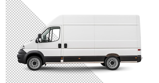 PSD mockup of a white delivery van