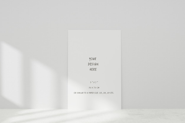 Mockup white realistic empty picture frame