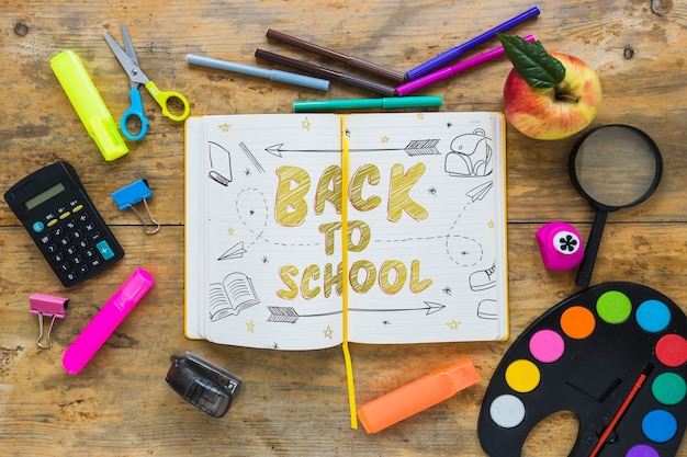 PSD mockup with back to school concept