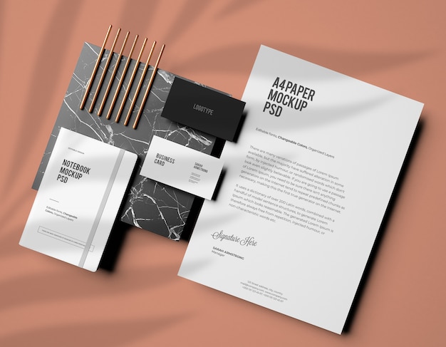 mockup with a business card