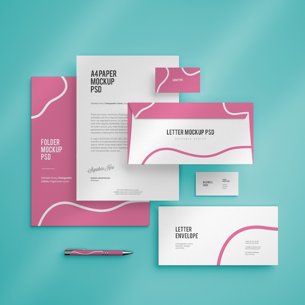 PSD mockup with business cards