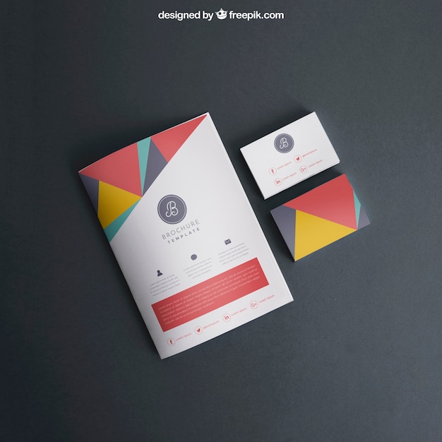 PSD mockup with cover and business cards