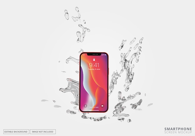 mockup with water splash isolated
