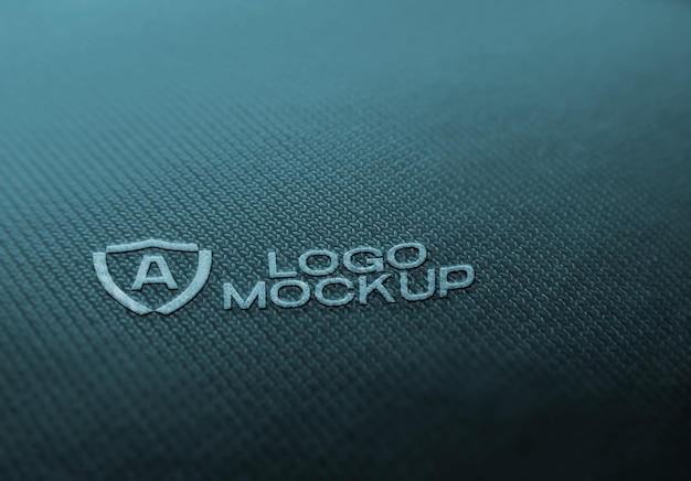 Mockup wygrawerowanego logo na tkaninie