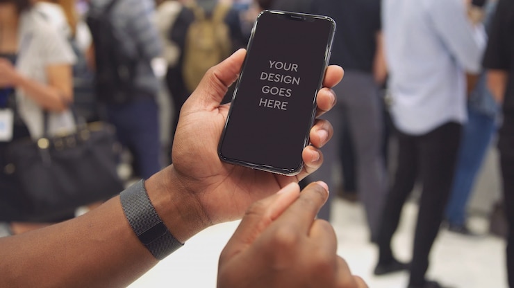 PSD mockup wyświetlacza telefonu