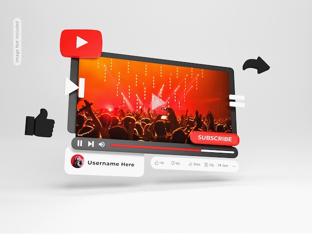 PSD mockup youtube video player