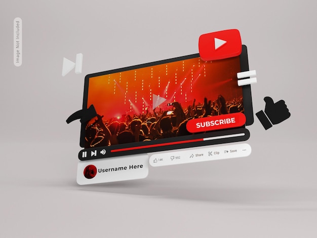 PSD mockup youtube 비디오 플레이어