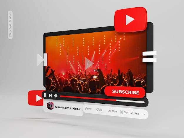 PSD mockup youtube 비디오 플레이어