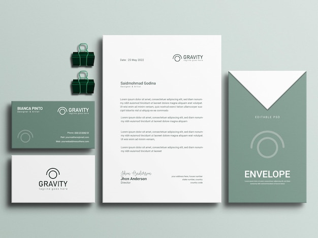 Mockup zestawu papierniczego