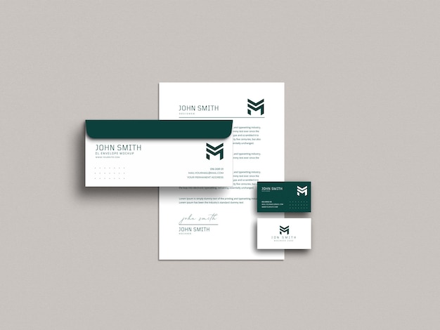 Mockup zestawu papierniczego