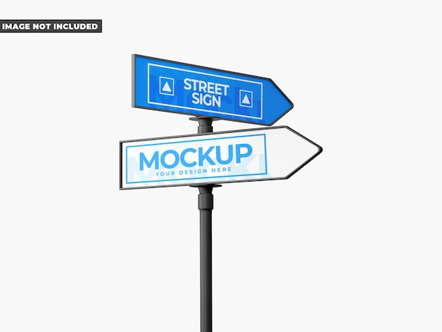 Mockup znaków wskazujących drogę
