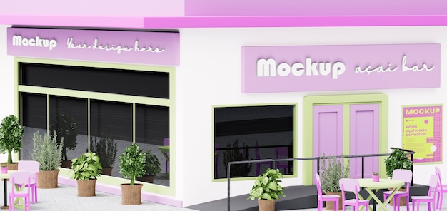 Mockupdesign til acai-forretning