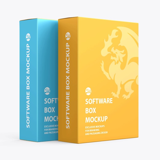 Mockupontwerp van softwareboxen