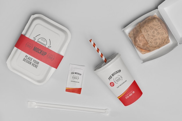 Mockupontwerp voor fastfood-branding