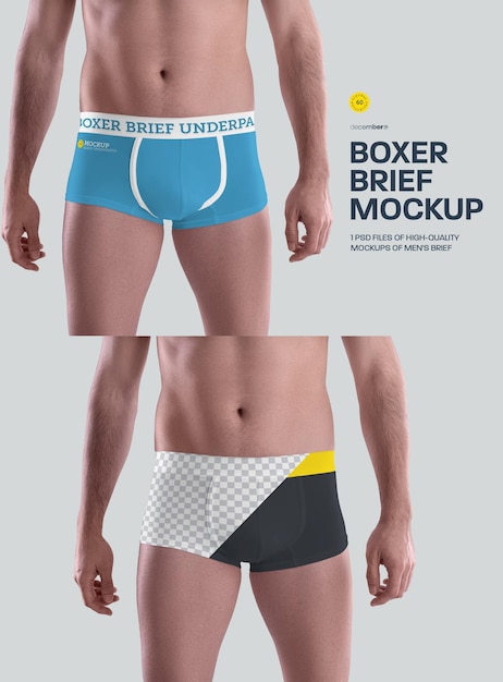 PSD mockups men's boxers brief. easy in customizing colors all elenents underpants