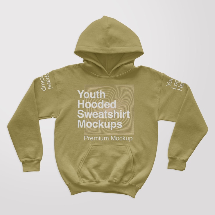 PSD mockups met capuchon voor jongeren