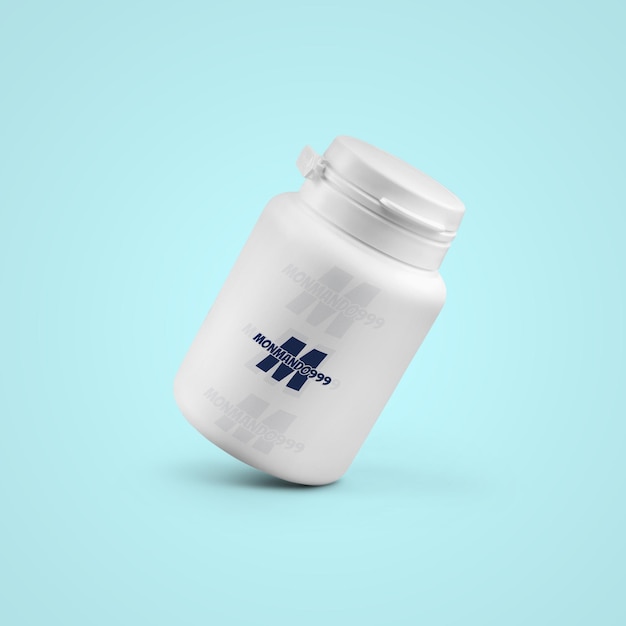 Mockups plastic jar for pills or capsules