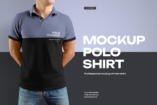 Mockups polo shirt volledig bewerkbare psd-sjabloon