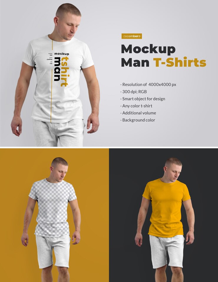 Mockups T-shirts op de man