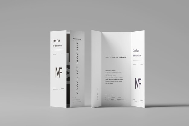 Mockups van gevouwen brochures