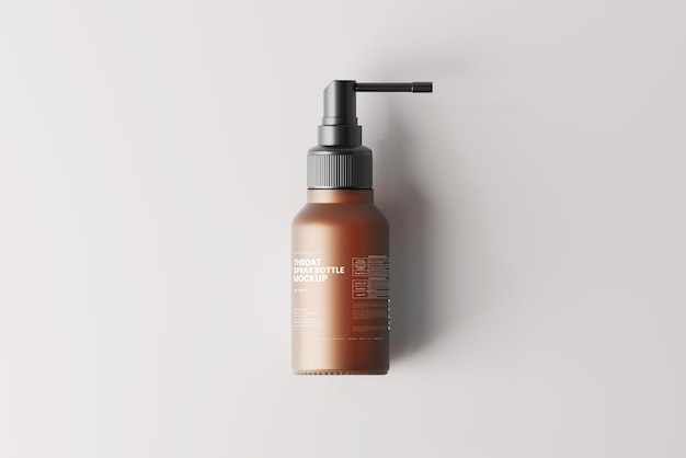 Mockups van mat amberkleurig glas voor keelspray