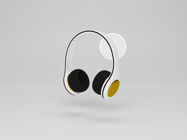 PSD mockups voor muzikale hoofdtelefoonheadsets