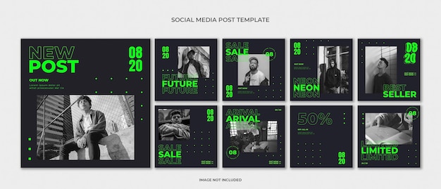Mode Instagram postsjabloon set