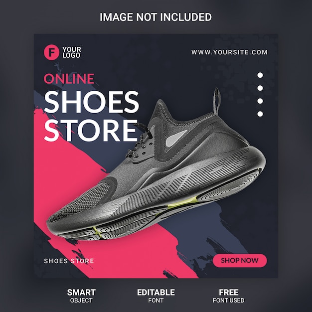 Mode schoenen product verkoop sociale media-sjabloon voor spandoek