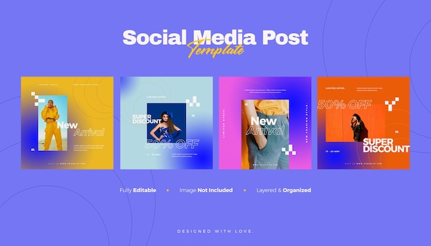 PSD mode social media banner en instagram post-sjabloon