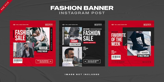 Mode verkoop banner instagram postsjabloon