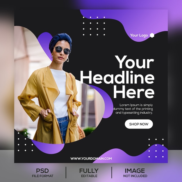 PSD mode verkoop instagram postsjabloon