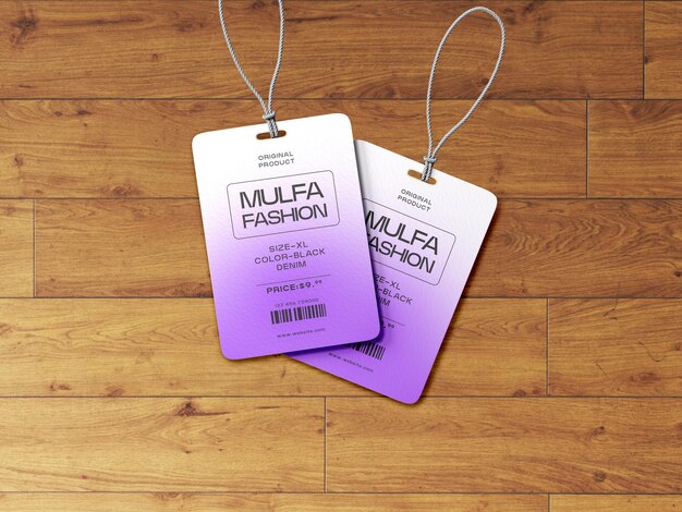 PSD modekleding hang tag branding mockup