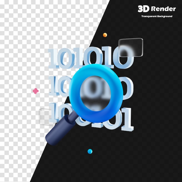 Model 3D z niebiesko-czarnym tłem